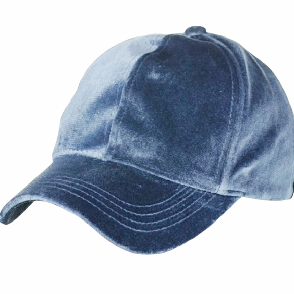 C.C Accessories - 𝅺CC Denim Blue Velvet Ball Cap  Adjustable Size